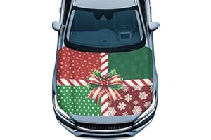 Qpednta Christmas Features Car Hood Cover Easy to Install Car Hood Cover Protector Elastic Fabrics Can be Washed Stretch Polyester Fabric Covers Personalized Suitable for Cars