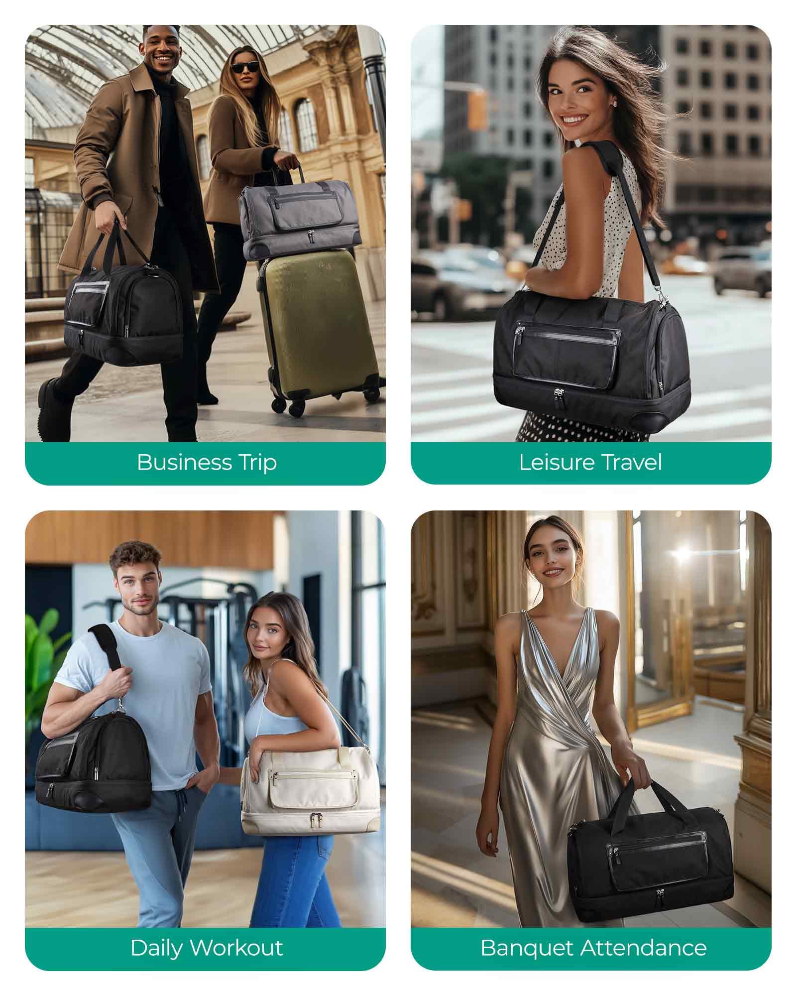 BAGSMART Medium Garment Bags for Travel, Convertible Travel Garment Duffle Bag Suit Bags for Women, 2 in 1 Garment Bags with Shoe Compartment