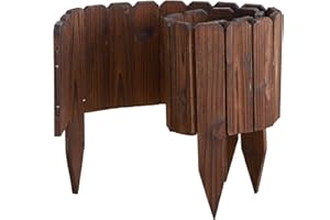 GHWIE Garden Edging Border Garden Fence Wood Fence Border for Yard Patio Path Edging Decorative Landscape Edging Flower Bed Fence,7.87'' H x 48'' L(2 Pack,8Ft Total Length)