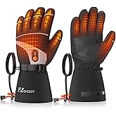 EZshoot Heated Gloves for Men Women, 7.4V Rechargeable Electric Hand Warmers with 3000mAh Battery, Waterproof Touchscreen Winter Work Ski Gloves for Motorcycle Hunting
