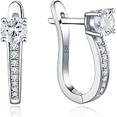 YL Hoop Earrings 925 Sterling Silver U Shaped Huggie Earring Birthstone Jewelry for Women