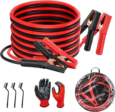 Anesty Jump Leads Car Jump Cables 2000A 4m Heavy Duty with Gloves Bag