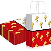 24 Pcs Cartoon Animation Gift Bags Red Birthday Party Bags Paper Goodie Bag with Handle Candy Bag Decorations for Birthday Holiday Event Supplies Gift Fillers