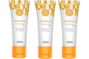 AXNZP 3 Pcs Orange Exfoliating Gel, Face and Body Exfoliating Scrub Gel, Deep Cleansing Moisturizing Facial Exfoliator.