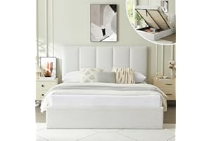 VELOCAVA Lift Up Storage Bed Queen Upholstered Beds with Hydraulic Mechanism, Gas Lift Up Storage Bed with Headboard and Wooden Slat Support and Under Bed Storage, No Spring Box Needed, Light Grey
