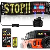 YULINKCO Programmable Scrolling LED Sign, Flexible Screen, Digital Display Matrix Panel Board, Bluetooth APP Control, Advertising LED Sign with Remote, Custom Text DIY Pattern Animation for Store Car Bar (3.6x14.7inch)