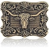 JMM Longhorn Belt Buckle Cowboy Bull Belt Buckle Western Belt Buckle for Men Women
