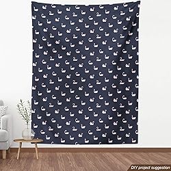 Ambesonne Swan Fabric by The Yard, Pinkish