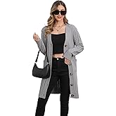BuyiRen Womens Cardigan Sweaters Cable Knit Sweater 2025 Fall Winter Chunky Open Front Button Down Coats with Pockets