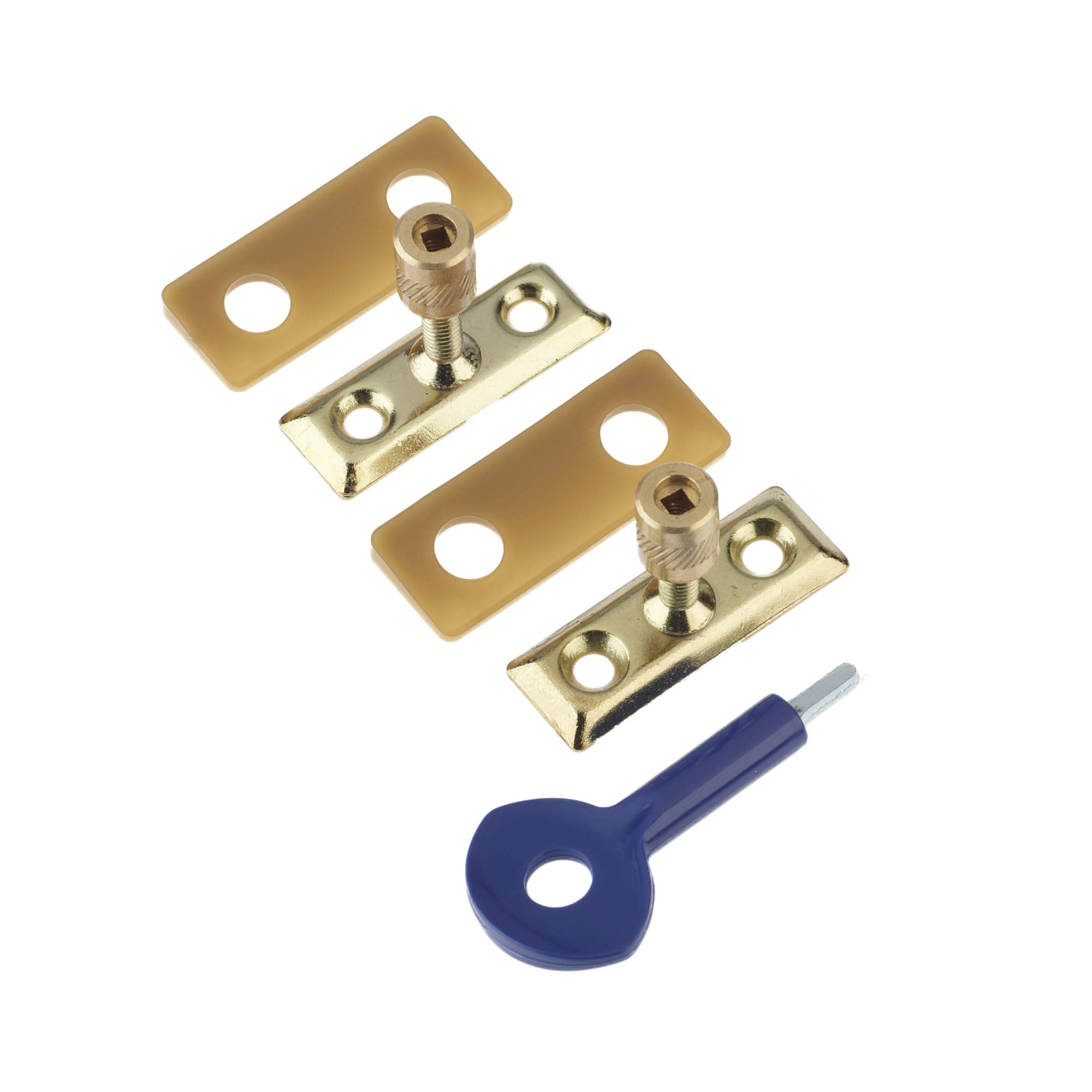 Yale Locks P2P111PB Window Staylocks - Polished Brass Finish (Pack of 2)