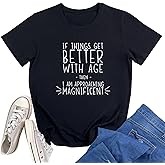 YITAN Women Cute Graphic Better Shirt Short Sleeve Tees Tops