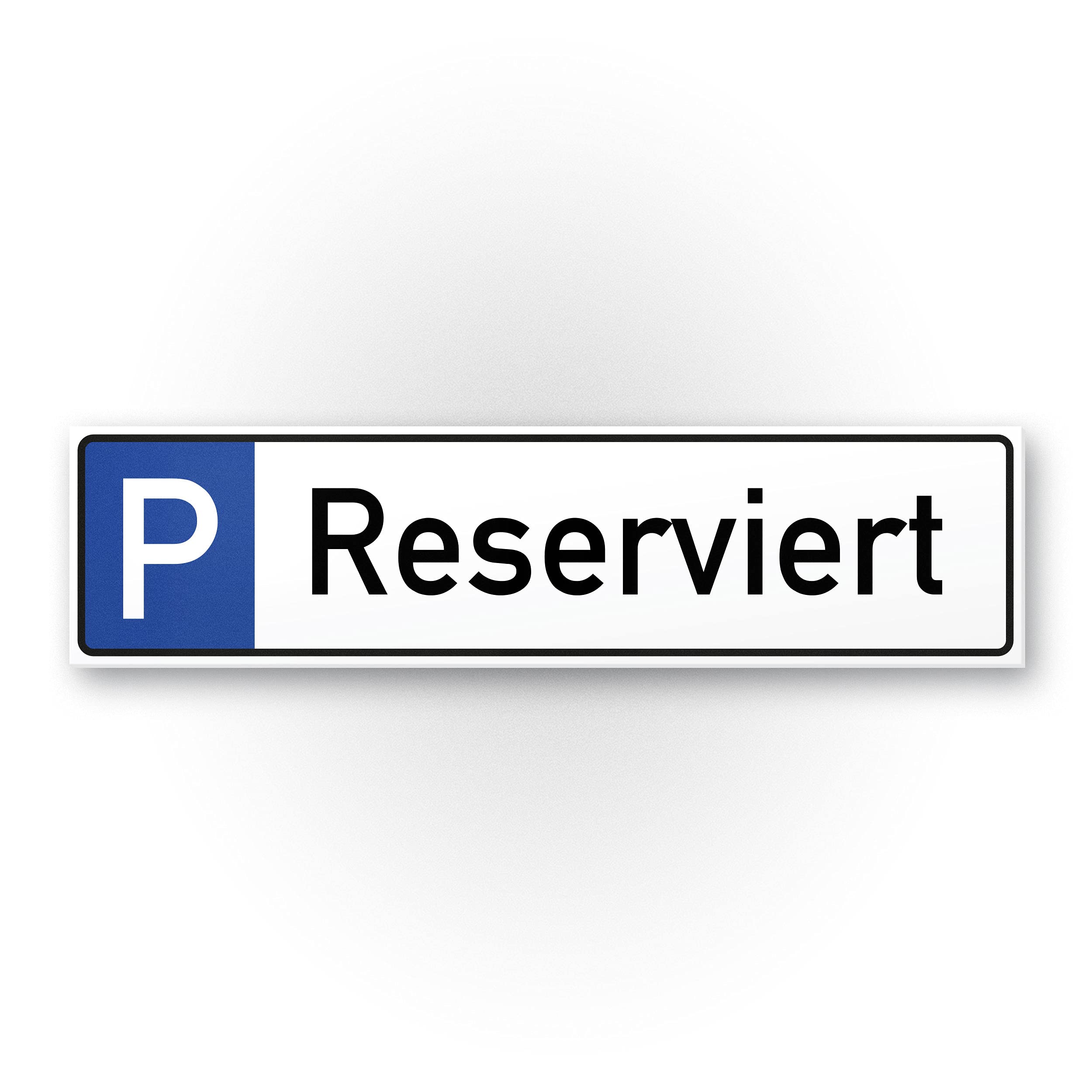Komma Security Parking Sign, Plastic, 40 x 10 cm, White, Reserved, Private Parking Sign