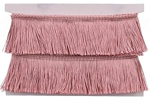 NONE/BRAND Fringe Trim Tassel Lace 2.5Inch Width 5 Yards Long for Clothes Accessories Latin Wedding Dress and DIY Lamp Shade Decoration (Blush, 2.5Inch)