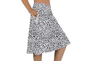CZRLHYT Womens Skorts Modest Knee Length Skirts Athletic Midi Active Running Skirt