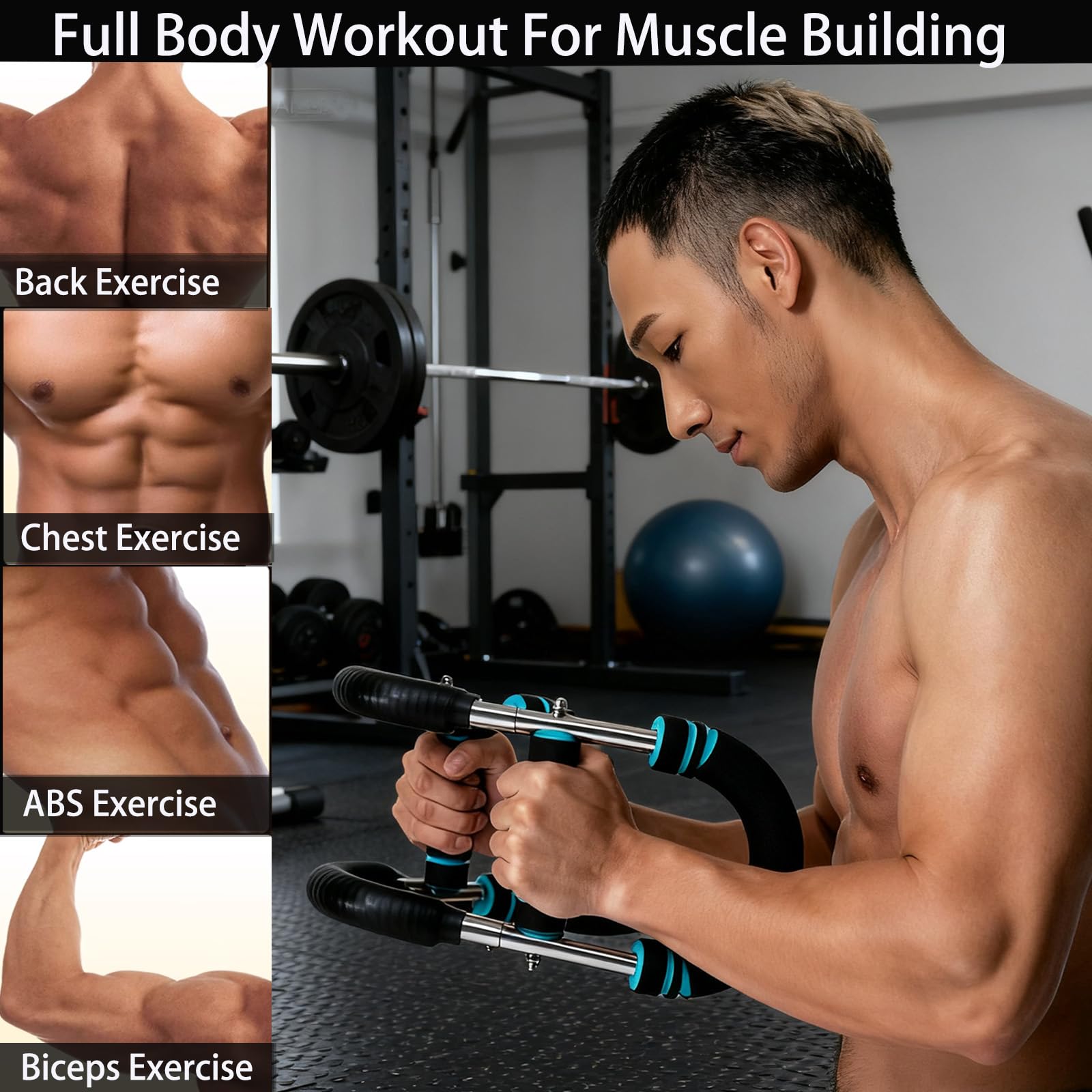 Unisex 3-Level Adjustable Twister Arm Trainer (60-110lbs), Foldable Arm/Muscle/Shoulder/Back Fitness Equipment, Portable Chest Workout Exerciser for Home Gym Travel