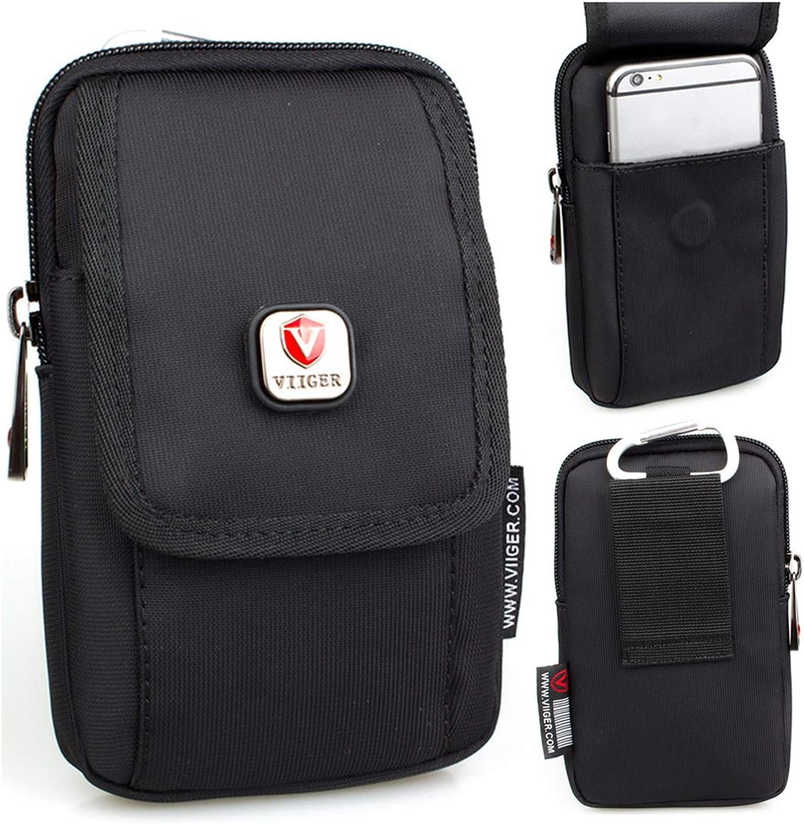 VIIGER Multipurpose Canvas Vertical Smartphone Pouch Cell Phone Holster