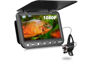 MOQCQGR FishPRO Underwater Fishing Camera HD1080P 7'' IPS, 10,000mAh, (No Need Learn) Night Light Vision Ice Fishing Camera Underwater, Ice Fishing Gift Portable Fish Finder for Ice Lake Kayak Fishing