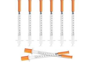 100 Pack 1ml Insulin Syringes 31G 5/16Inch (8mm) with Needle, U-100 Disposable & Individually Wrapped | Ultra-Fine for Comfor