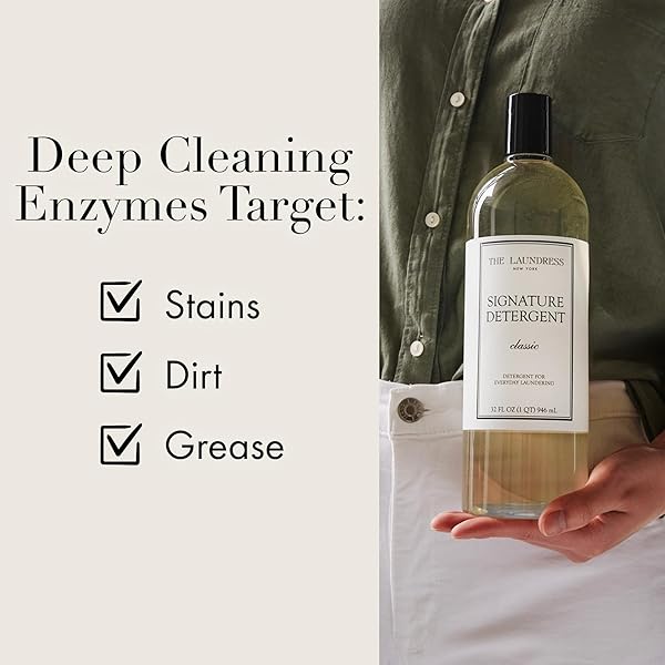 THE LAUNDRESS LUXURY LAUNDRY DETERGENT, 31 LOADS, SCENTED SIGNATURE CLASSIC FRAGRANCE, CONCENTRATED TRIPLE ENZYME DEEP CLEANING AND TARGETED STAIN REMOVER, 96% USDA BIOBASED PRODUCT