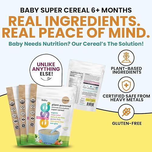 Else Nutrition Baby Cereal Stage for months+, High Iron, Plant