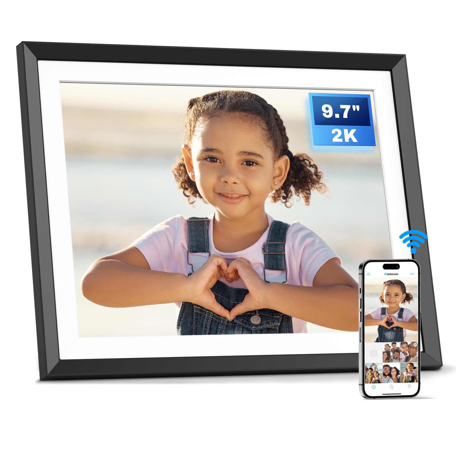 Photo 1 of Arktronic 2K WiFi Digital Picture Frame 32GB, Digital Photo Frame 2048x1536 IPS Touch Screen, Electronic Picture Frame Auto-Rotate, Instantly Share Photos/Videos via App & Email, Gift for Mom, Black