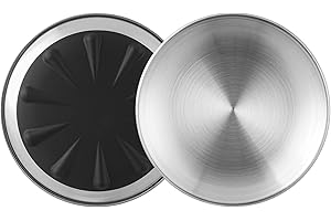 Wellbro Cat Food Bowls, 6.7" Stainless Steel Whisker Fatigue Cat Plates with Non-Slip Silicone Base, Shallow Kitten Dishes for Wet & Dry Food