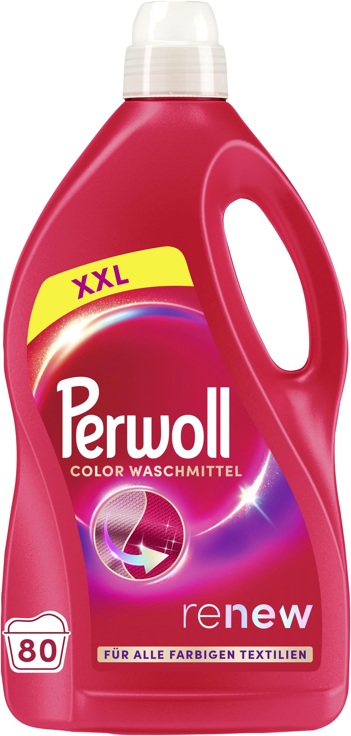 Perwoll Color Waschmittel (80 Waschladungen), Feinwaschmittel reinigt sanft und erneuert Farben und Fasern, für alle farbigen Textilien, Color Waschmittel mit Dreifach-Renew-Technologie