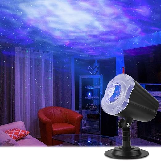 lampara de proyeccion qomolo romantica cielo estrellado ola luces de proyector con control remoto luz del sueno led para proyector para interiores y