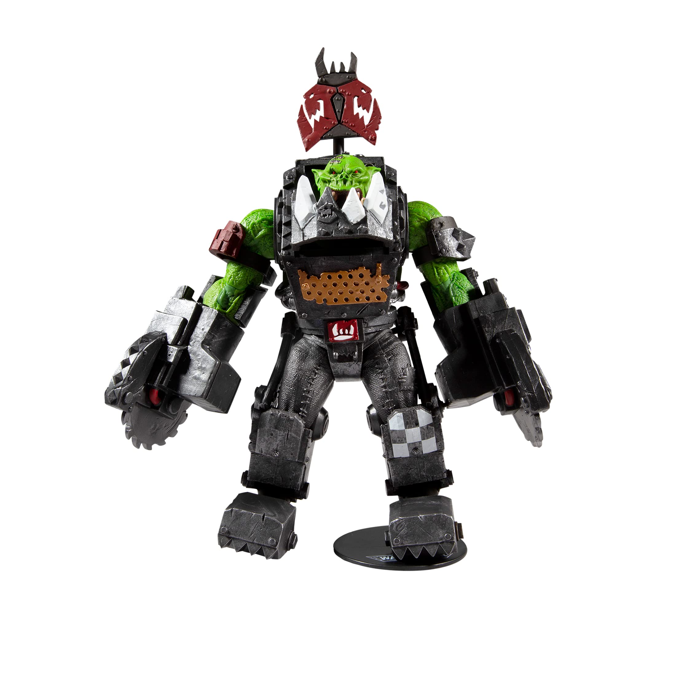McFarlane Toys, Warhammer 40000 Ork Meganob with Buzzsaw Mega Figure with 22 Moving Parts, Collectible Warhammer Figure with collectors stand base – Ages 12+