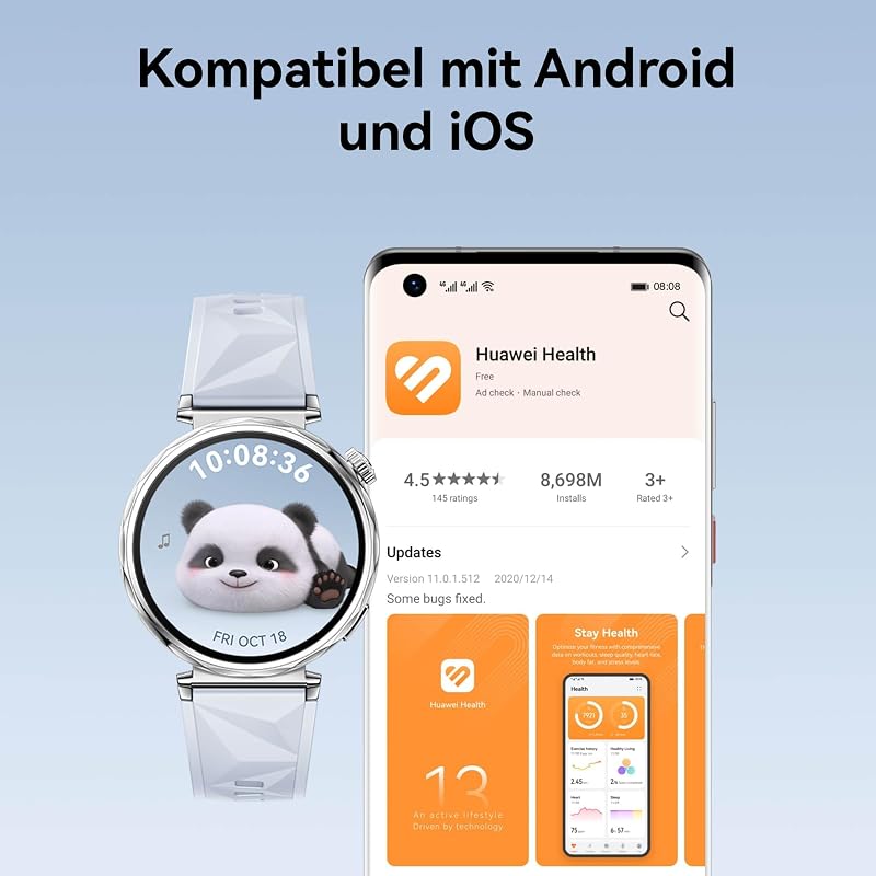 Watch GT 5 Smartwatch, GPS Fitnessuhr, 46 mm, Schwarz
