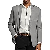 PJ PAUL JONES Men's Blazer Jacket Cotton Linen Sports Coats Regular Fit Two Buttons Herringbone Suit Jackets