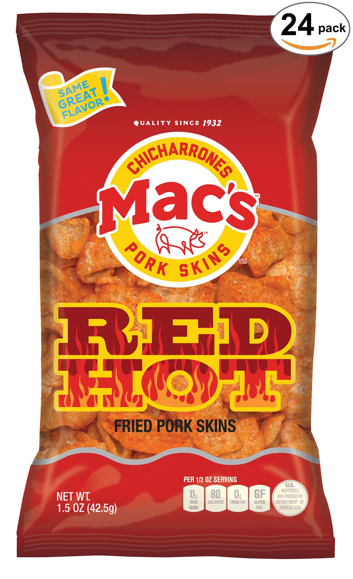 Amazon Com Macs Hot Pork Skins Low Carb Keto Friendly Snack My XXX