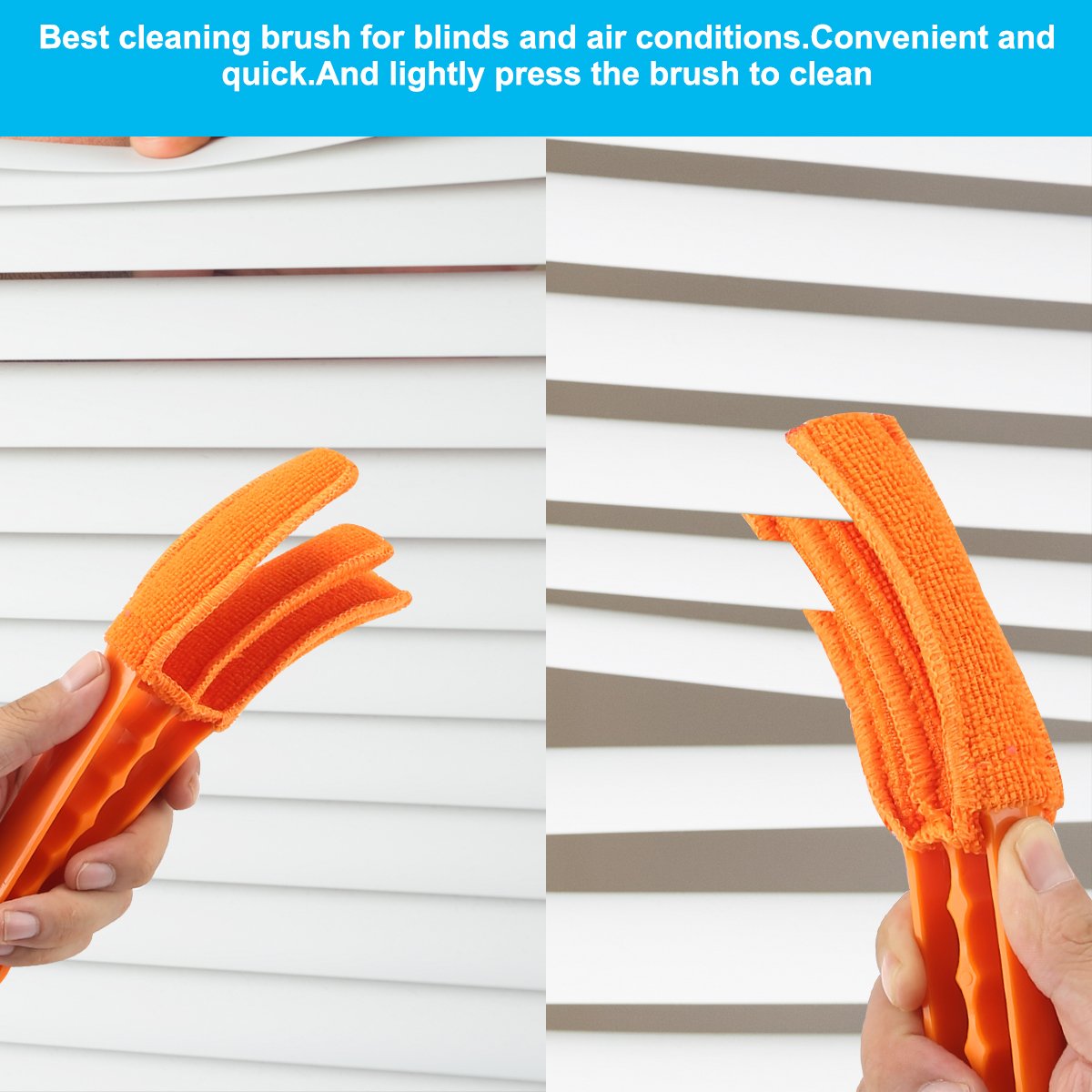3 x Blinds Cleaner Window Duster Removable,Washable Microfibre Fabric Cleaning Cloth With 3 Extra Microfiber Sleeves for Window Blinds Air Conditioner