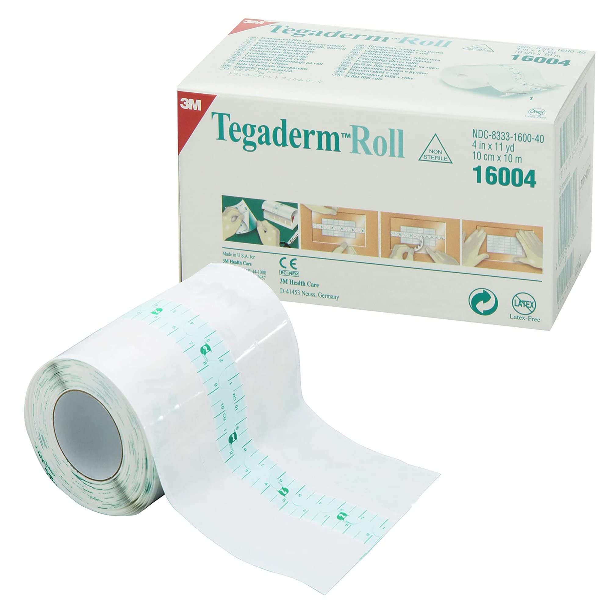 3M Tegaderm Transparent Film Roll, 4 X 11 Yards, 1 Roll