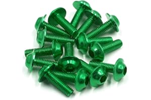 uxcell 15PCS M6 X 20mm Green Hexagon License Plates Fairing Bolts Screws for Motorcycle