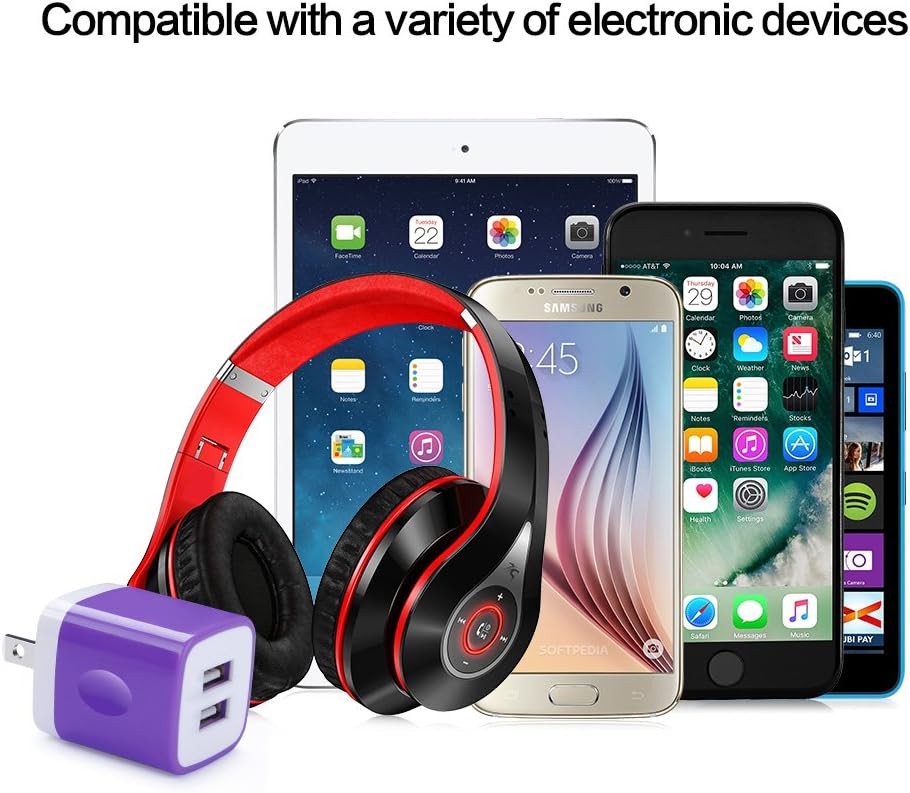 5 Pack USB Charger Wall Plug HUHUTA Dual Port 2.1A USB Phone Charger Adapter Block Box Replacement Fast Charging Plug Compatible for iPhone Xs, iPad, Samsung Galaxy S20, Moto, Google Pixel and More: Home Audio & Theater
