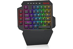 Redragon K758 Wired One-Handed RGB Mechanical Gaming Keyboard, 39 Keys Type-C Professional Gaming Keypad w/Upgraded Hot-Swapp