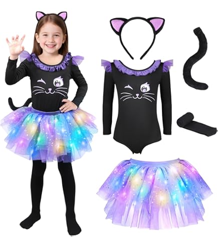 Koongso Costume de super chatons pour enfants - Combinaison et masque pour garçons et filles - Pour Halloween, fête d'anniversaire - Tenue de performance scolaire