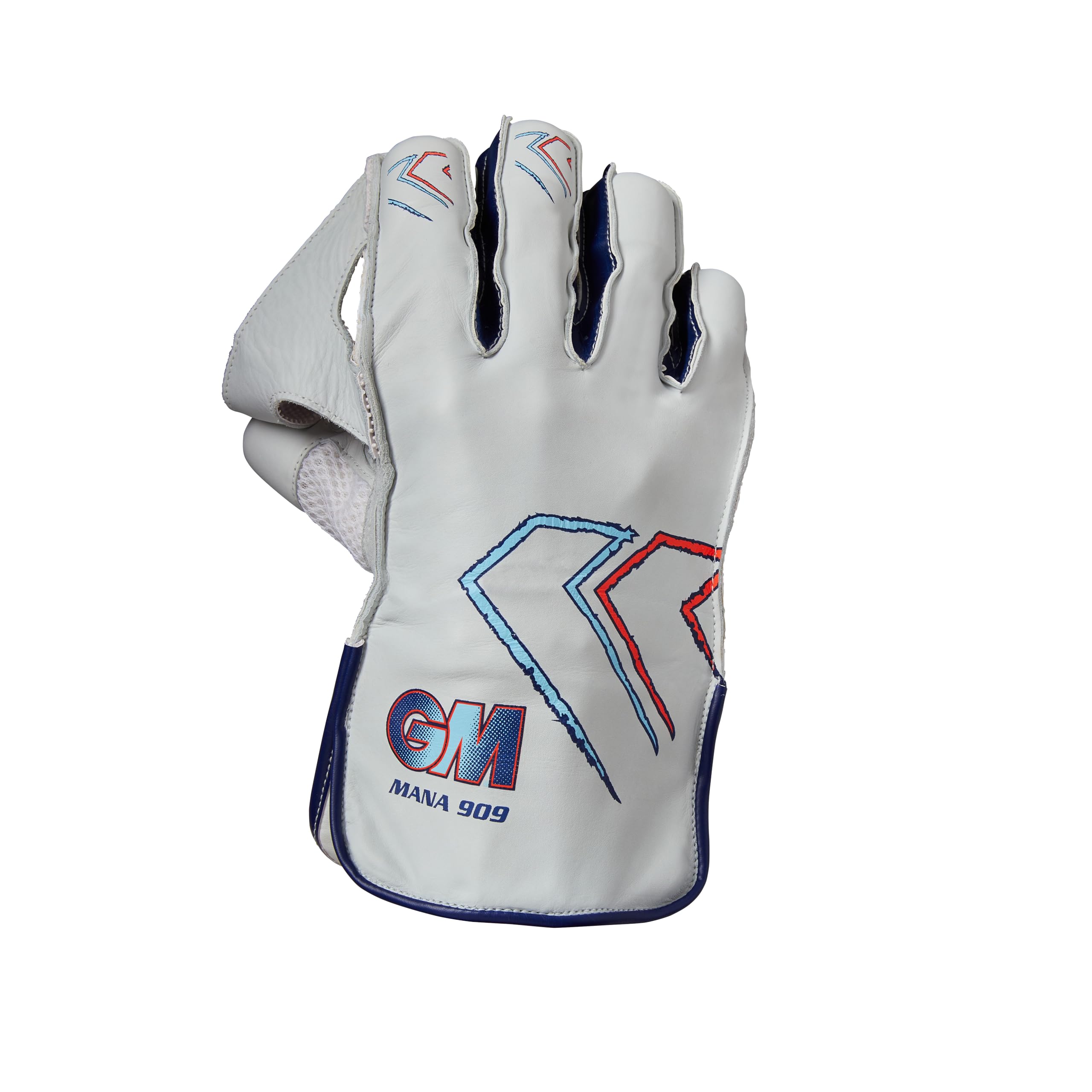 Gunn & Moore GM | Cricket Wicket Keeping Keeper Gloves | Mana 909 | Aniline Leather Back of Hand | PU Lining & Calf Leather Palm | Large Adult | 1 Pair