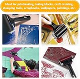 ADERTOS Rubber Brayer Roller 2 PCS - 10cm & 6cm for Printmaking, Stamping view 5