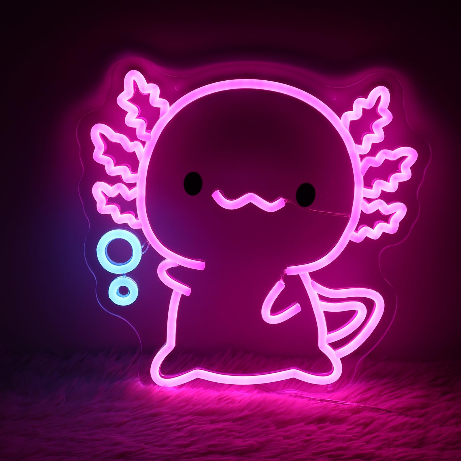 Photo 1 of Housignz Axolotl Neon Sign, Axolotl LED Sign Light, Dimmable Light Up Night Light 3D Wall Art for Axolotl Lovers Kid's Room Bedroom Game Room Brithday Axolotl Party Theme Birthday Decoration Gift