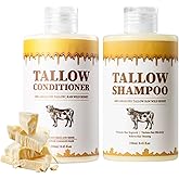 Tallow Shampoo and Conditioner Set, Natural Tallow Hair Care Kit for All Hair Types, Deeply Cleanse & Moisturize Control Oil Smooth Frizz Strengthen Hair, Add Shine & Softness, Nourish Scalp & Hair