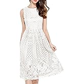 VEIISAR Womens Fashion Sleeveless Lace Fit Elegant Cocktail Party Dress
