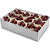 YILANJIN Adjustable L 29.5 to 50 cm x W 20 to 35 cm Cake Mould, High 8cm, Stainless Steel Mousse Cake Ring, Rectangular Cake 