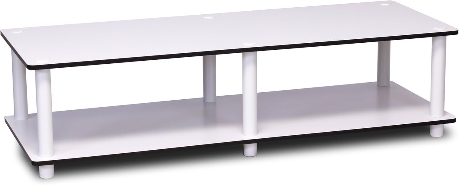 Furinno Just No Tools Wide TV Stand, White: Furniture & Decor