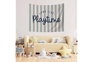 OSUNBD Kids Playroom Wall Tapestry Decor 40x30In, Play Sign for Kids Toddler Play Room Wall Hanging Decor, Long Live Playtime
