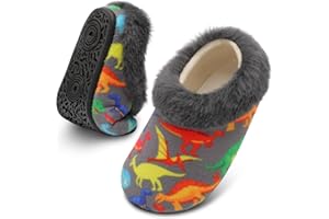 FEETCITY Toddler Slippers for Girls Boys Toddler Slip On Shoes Kids House Shoes Infant Barefoot Shoes Lightweight Warm Walking Shoes for Indoor
