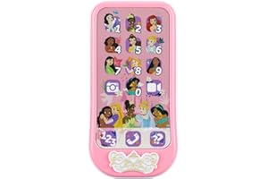 eKids Disney Princess Toy Phone for Kids, Toddler Toys Designed for Fans of Disney Princess Toys, Great Stocking Stuffers for Kids (DP-160)