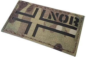 TACTICAL FREAKY IR mult1cam Norway Norge Flag 2x3.5 IFF Infrared Tactical Morale Hook Patch