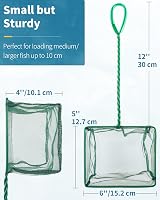 Uniclife 15cm Net Fine Mesh Aquarium Fish Net with Plastic Handle Green view 2